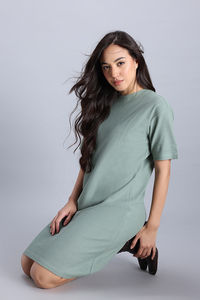 Zivame 2 Mile Fashion Knit Cotton Loungewear Dress - Iceberg Green — thumbnail 5